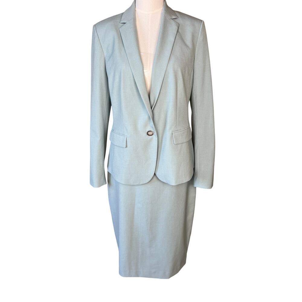 Calvin Klein Womens Skirt Suit 2 Piece Separates Green Size 10 Career Office